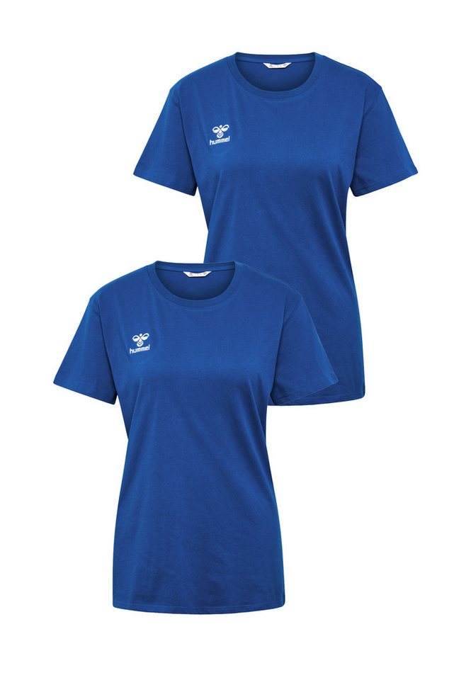 hummel T-Shirt 2er-SET Sport Rundhals Regular fit mit Logo (2-tlg) hmlGO 2.0 T-SHIRT S/S WOMAN von hummel