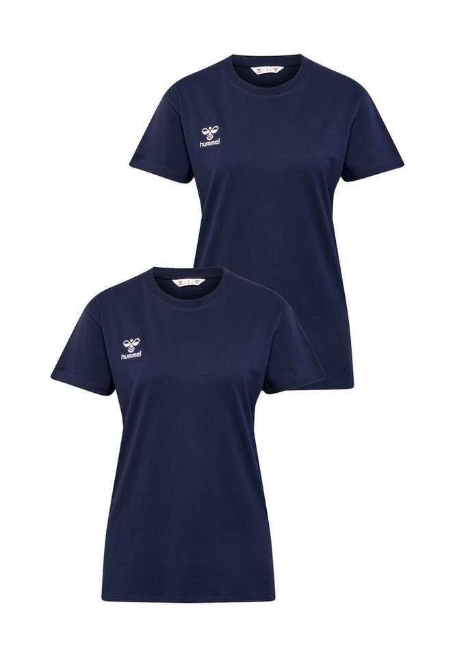 hummel T-Shirt 2er-SET Sport Rundhals Regular fit mit Logo (2-tlg) hmlGO 2.0 T-SHIRT S/S WOMAN von hummel