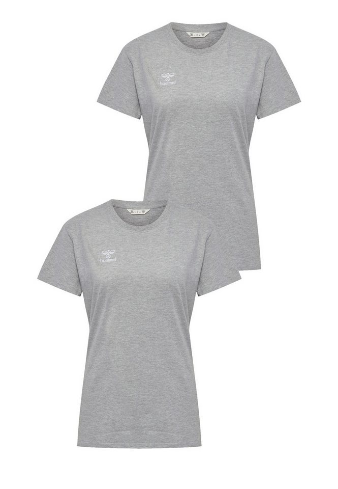 hummel T-Shirt 2er-SET Sport Rundhals Regular fit mit Logo (2-tlg) hmlGO 2.0 T-SHIRT S/S WOMAN von hummel