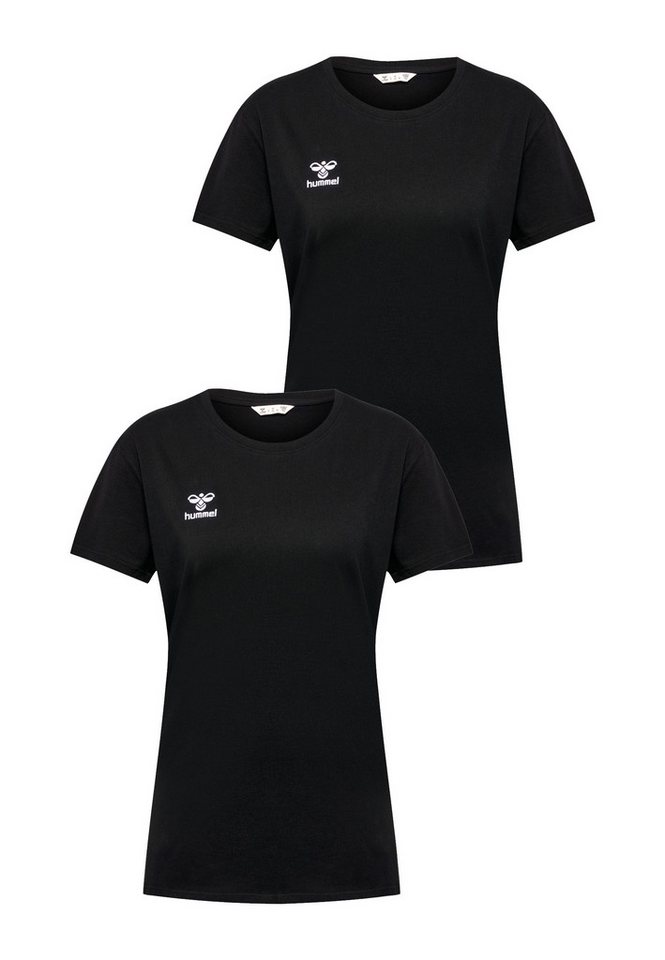 hummel T-Shirt 2er-SET Sport Rundhals Regular fit mit Logo (2-tlg) hmlGO 2.0 T-SHIRT S/S WOMAN von hummel