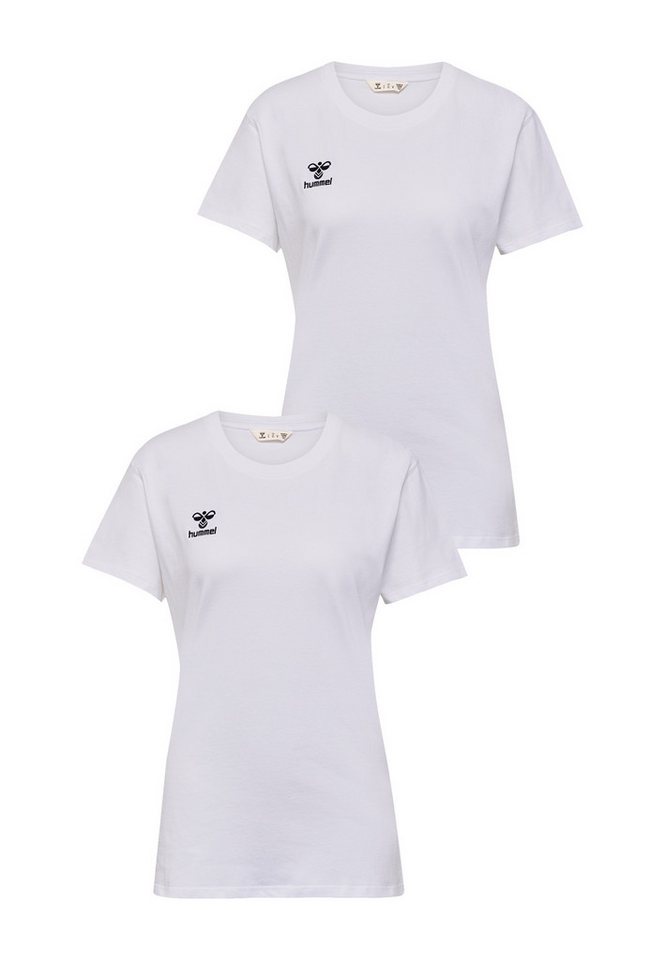 hummel T-Shirt 2er-SET Sport Rundhals Regular fit mit Logo (2-tlg) hmlGO 2.0 T-SHIRT S/S WOMAN von hummel