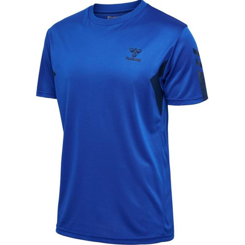 hummel T-Shirt hmlACTIVE PL Jersey (100% rec. Polyester) kurzarm blau Herren von hummel