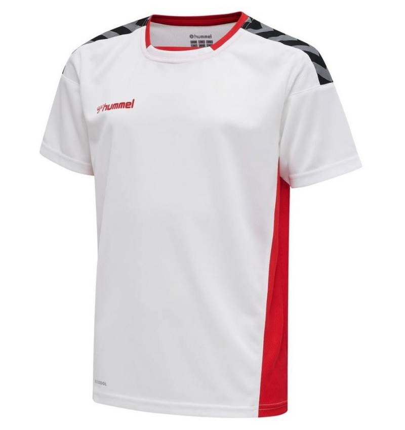 hummel T-Shirt hmlAUTHENTIC Poly Jersey (leichter Jerseystoff) Kurzarm weiss/rot von hummel