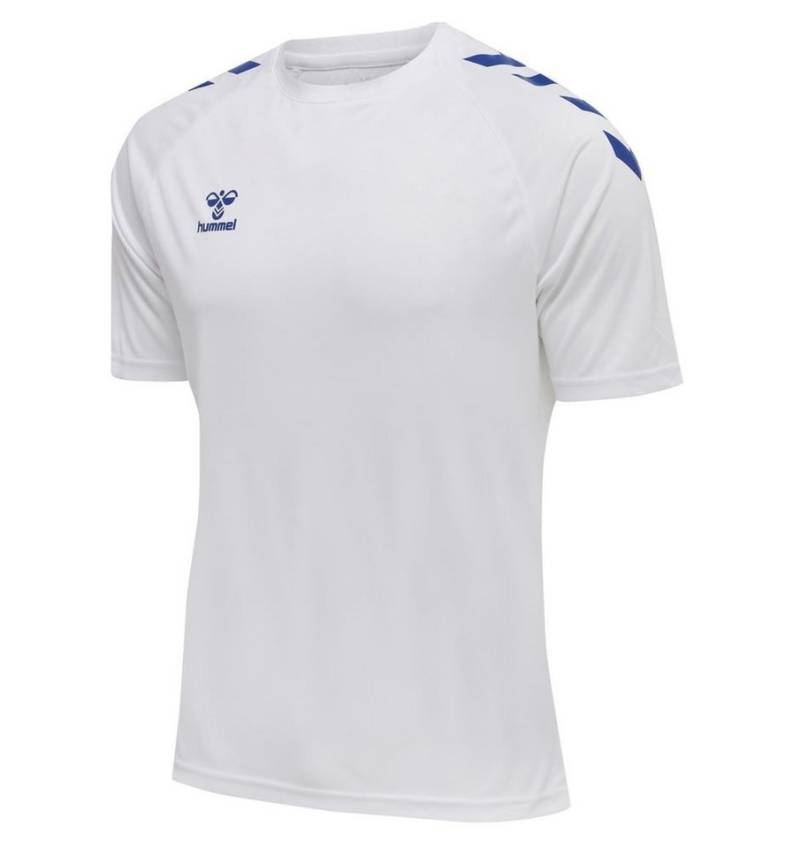 hummel T-Shirt hmlCORE XK Core Poly (Interlock-Stoff) Kurzarm weiss/blau Herren von hummel