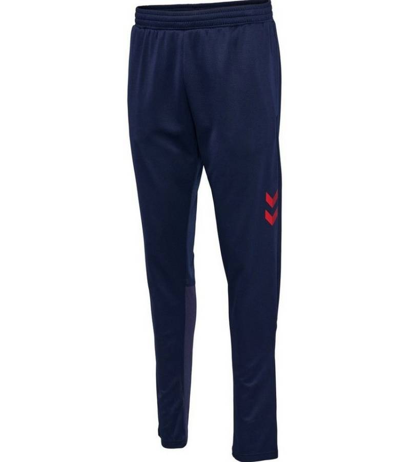 hummel Trainingshose hmlQ4 Poly Pant (Interlock-Stoff) lang marineblau Herren von hummel