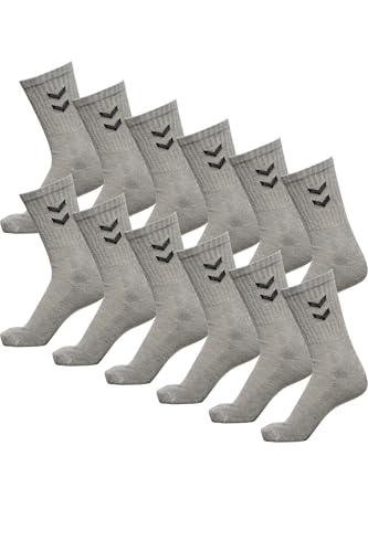hummel Unisex Basic Socken 12 Paar Grau 41/45 von hummel