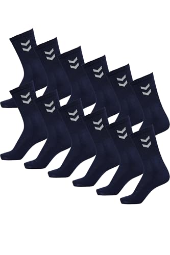 hummel Unisex Basic Socken 12 Paar Marine Blau 46/48 von hummel