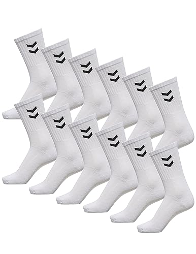 hummel Unisex Basic Socken 12 Paar Weiß 41/45 von hummel