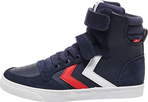 hummel Slimmer Stadil Leather High Unisex Kinder Athleisure Sneaker Mit Klettverschluss von hummel