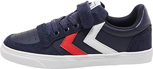 hummel Slimmer Stadil Leather Low Unisex Kinder Athleisure Sneaker Mit Klettverschluss von hummel