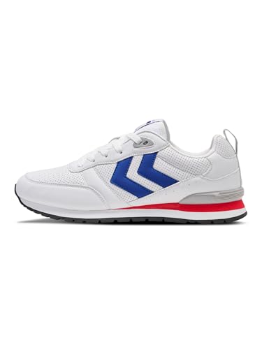 HUMMEL Unisex Monaco 86 Perforated Sneaker, White/Blue/RED, 39 EU von hummel