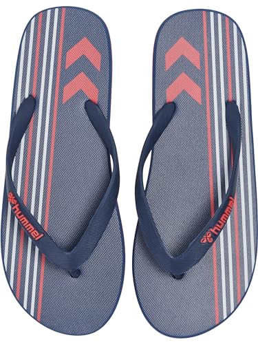 hummel Multi Stripe Flip Flop Unisex Erwachsene Athleisure Sandal & Pool Slippers Mit Atmungsaktiv Black Iris/Flame Scarlet von hummel