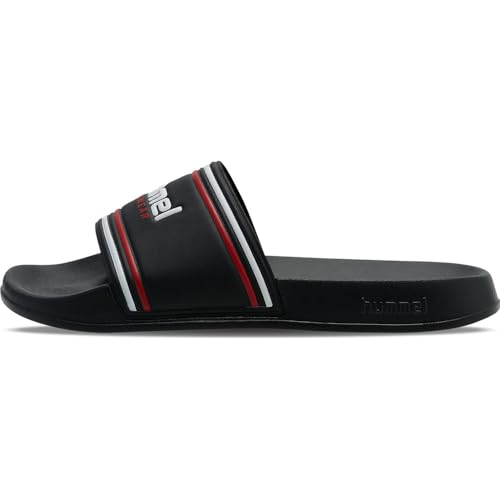 hummel Unisex Pool RT Slide Sandal, Black/White/RED, 44 EU von hummel
