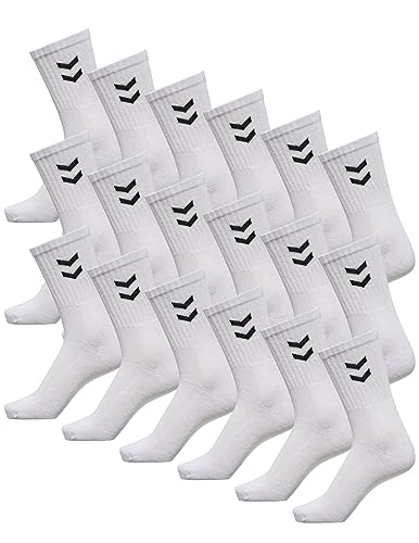 hummel Unisex Sportsocken Basic - 18er Pack I Weiß 32/35 von hummel