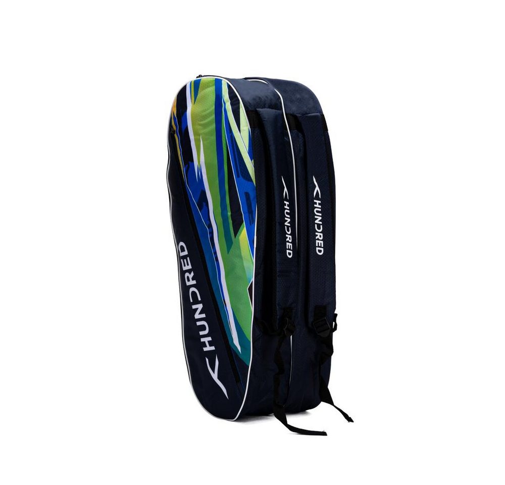 hundred Sporttasche Debut Kit Bag für Badminton- und Tennisschläger 6 in 1 (Double Compartment with side pouch, Zippered front pocket), Einfacher Tragegriff, Reißverschlusstasche vorne von hundred