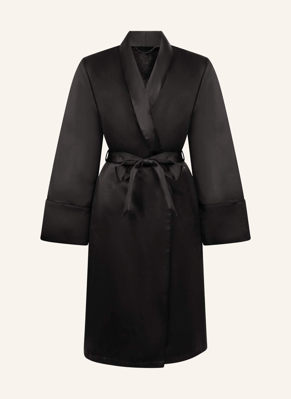 Hunkemöller Bademantel Satin Fleece schwarz von hunkemöller