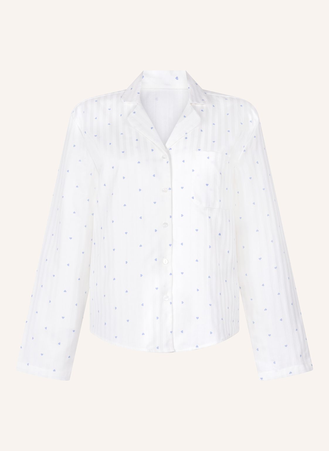 Hunkemöller Pyjama-Jacke Jacquard blau von hunkemöller