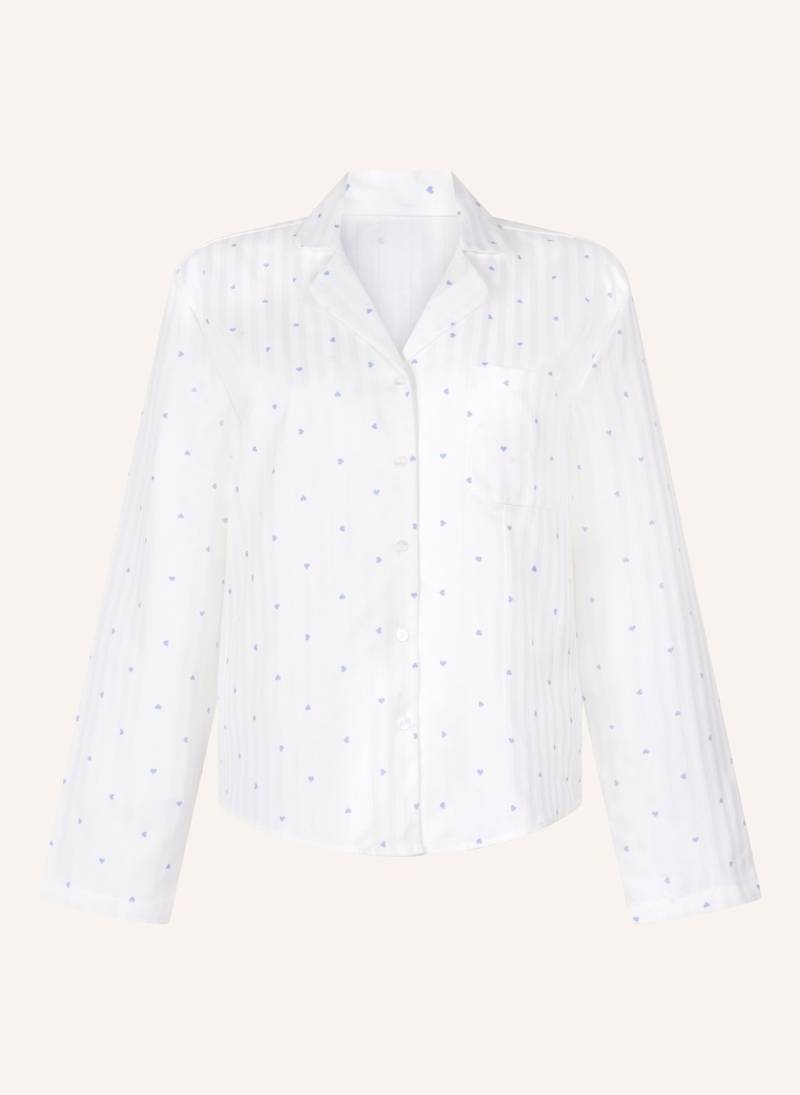 Hunkemöller Pyjama-Jacke Jacquard blau von hunkemöller