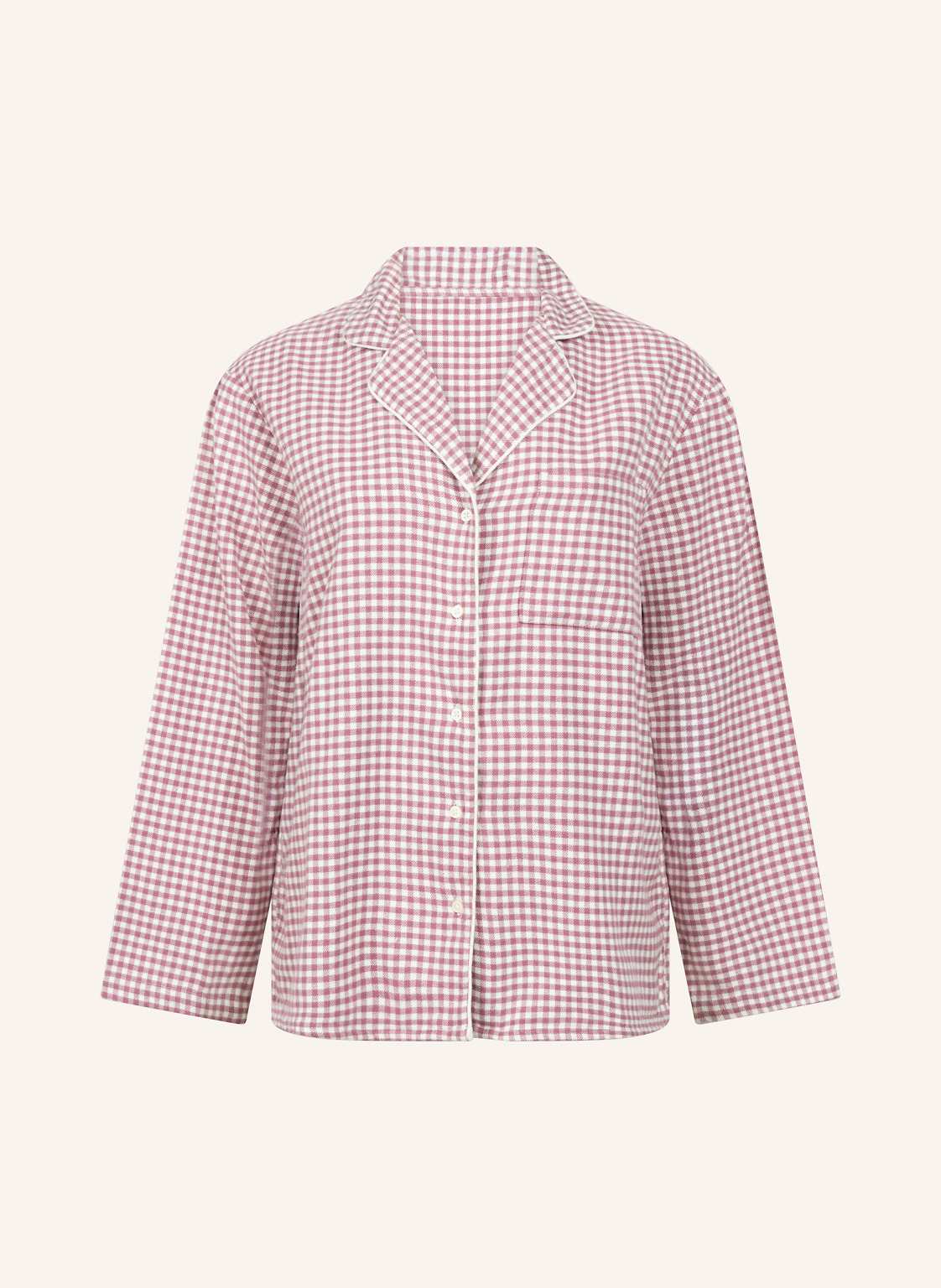 Hunkemöller Pyjama-Jacke Flannel lila von hunkemöller