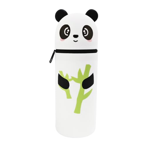 huoflame Panda & Hase Silikon Federmäppchen – 2-in-1 Stiftemäppchen & Stifthalter für Kinder – Kawaii Cartoon Tier-Mäppchen, dehnbar und stehend, Kawaii Schule Geschenk für Mädchen Jungen (Panda) von huoflame