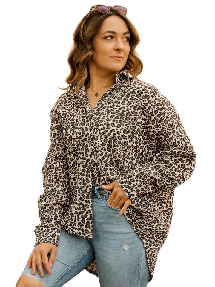 hutch&putch Langarmbluse Musselin Oversize Bluse - Klassische Bluse - Langarmbluse (1-tlg) Aus 100% Bio-Baumwolle - Vegan, Atmungsaktiv und Temperaturregulierend von hutch&putch