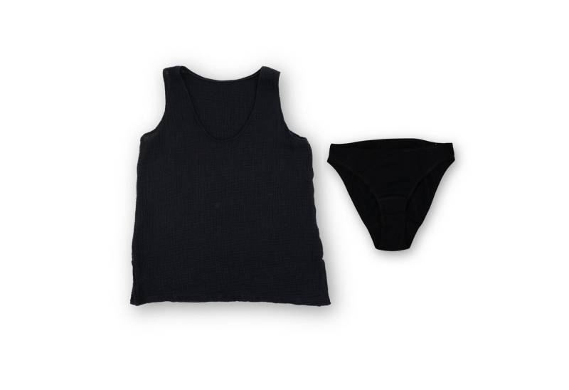 hutch&putch Unterhemd Musselin Basic Top "Mona" • mit Baumwoll-Slip (Set, 2-St) aus 100% Naturfaser, auch als angenehmes Loungewer-Set oder Pyjama-Set von hutch&putch