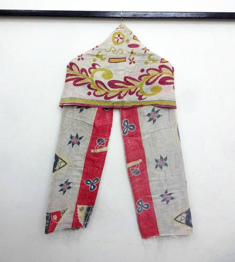 Baumwolle Kantha Schal Hals Wickeln, Stola Dupatta Neckerchief Schals, Hand Gesteppte Frauen Bandanas Stirnband Baumwolle Kantha Schal Hals Wickeln, Stola Dupatta Neckerchief Schals, Hand Gesteppte Frauen Bandanas Stirnband von hutse