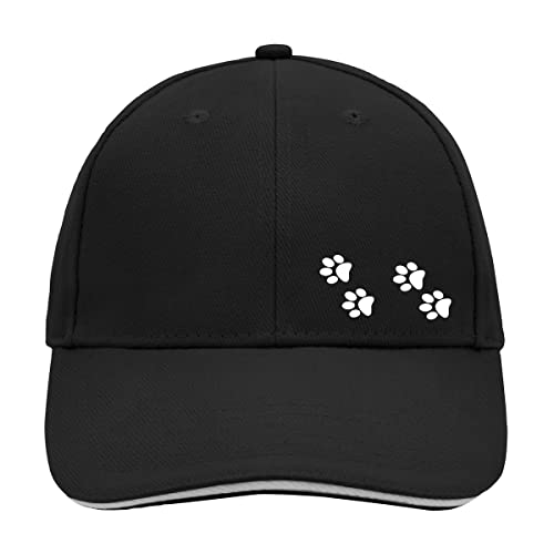 Huuraa Cappy Mütze Fußtapsen Tapsen Unisex Kappe Black/Light Grey mit Motiv für Tierfreunde Geschenk Idee für Freunde und Familie von Huuraa