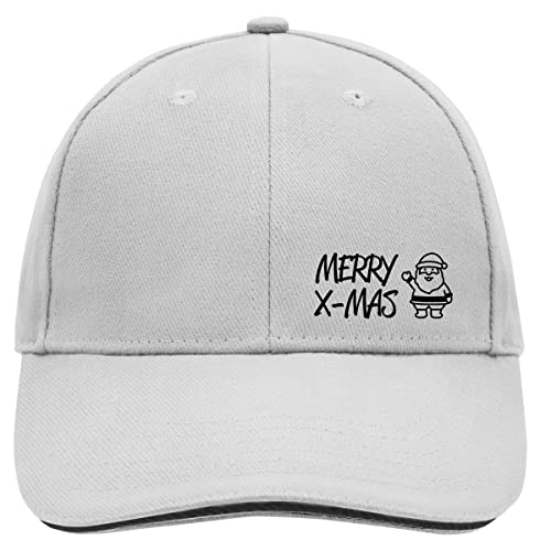 Huuraa Cappy Mütze Merry X-Mas Weihnachtsmann Unisex Kappe Dark Grey/White mit Motiv zu Weihnachten Geschenk Idee für Freunde und Familie von Huuraa