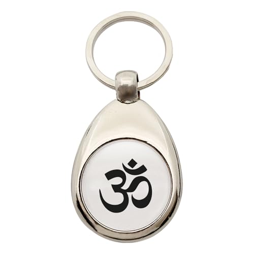 Huuraa Schlüsselanhänger Yoga Zeichen Geschenk Metall Einkaufswagenchip Om Geschenkidee von Huuraa