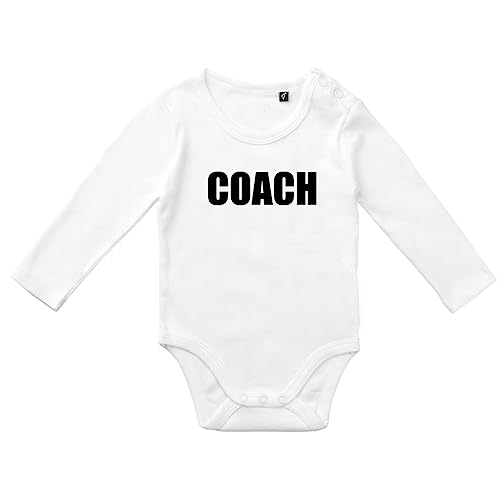 Huuraa Baby Body Coach Training Unisex Langarm Strampler Größe 68 mit Motiv für alle Personal Trainer Geschenk Idee für Neugeborene und Kleinkinder von Huuraa