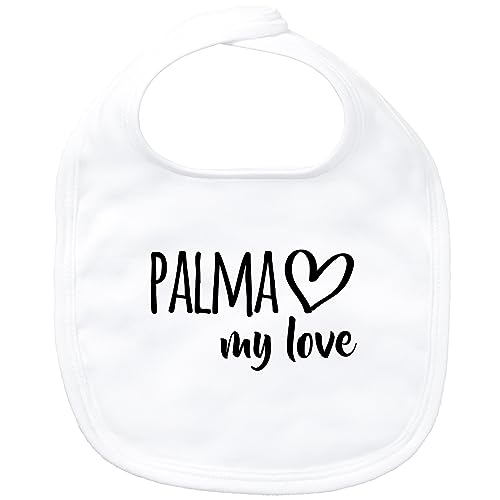 huuraa Baby Lätzchen Palma my love Unisex Latz Größe White für alle Fans von Palma De Mallorca Spanien Geschenk Idee für Neugeborene und Kleinkinder von huuraa