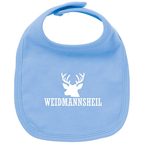 huuraa Baby Lätzchen Weidmannsheil Hirsch Jägergruß Unisex Latz Größe Babyblue mit Motiv für Jäger Geschenk Idee für Neugeborene und Kleinkinder von huuraa