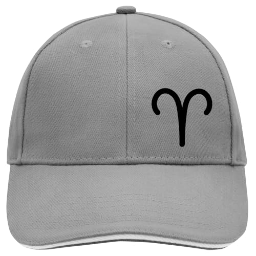 Huuraa Baseball Cap Widder Sternzeichen Zeichen Geschenk Dark Grey/White Widder Geschenkidee von Huuraa