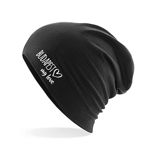 Huuraa Beanie Budapest My Love Unisex Mütze Größe Black für alle Fans von Budapest Ungarn Geschenk Idee für Freunde und Familie von Huuraa