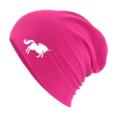 Huuraa Wintermütze Einhorn Silhouette Geschenk Fuchsia Einhorn Geschenkidee von Huuraa