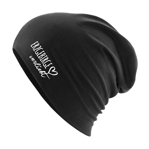 HUURAA Beanie Erzgebirge verliebt Unisex Mütze Größe Black mit Motiv deiner lieblings Region Geschenk Idee für Freunde und Familie von HUURAA