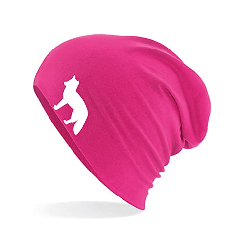 Huuraa Beanie Fuchs Silhouette Unisex Mütze Größe Fuchsia mit Motiv für alle Tierfreunde Geschenk Idee für Freunde und Familie von Huuraa