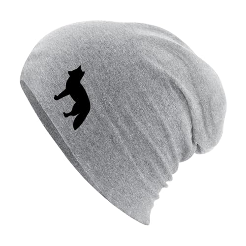 Huuraa Mütze Fuchs Silhouette Geschenk Heather Grey Fuchs Accessoire von Huuraa