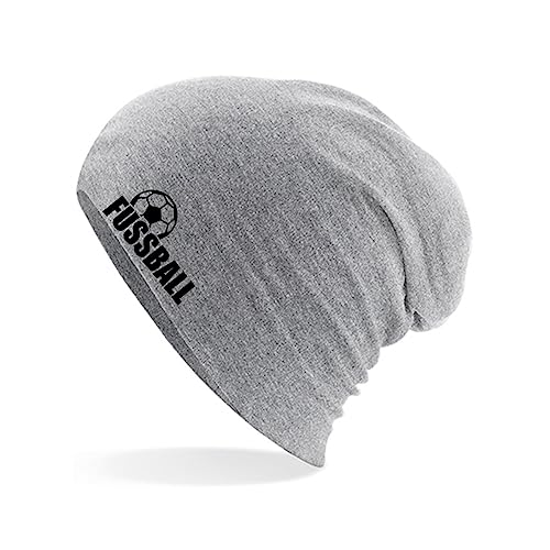 Huuraa Erwachsenen Beanie Fussball Ball Unisex Mütze Größe Heather Grey mit Motiv für alle Soccer Fans Geschenk Idee für Freunde und Familie von Huuraa