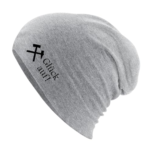 Huuraa Mütze Glück auf! Ruhrpott Geschenk Heather Grey Glück auf! Accessoire von Huuraa
