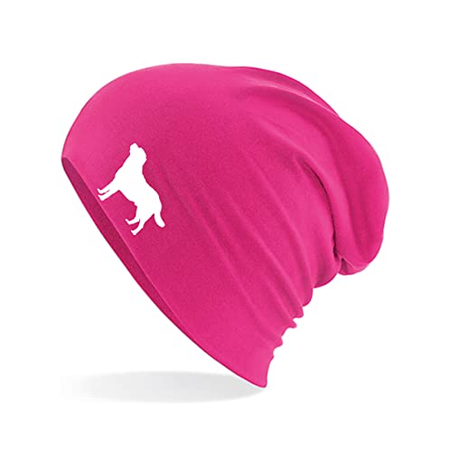 HUURAA Beanie Labrador Retriever Silhouette Unisex Mütze Größe Fuchsia mit Motiv für Hundefreunde Geschenk Idee für Freunde und Familie von HUURAA