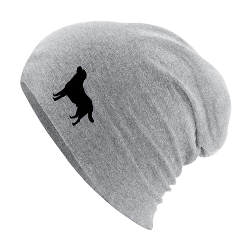 HUURAA Beanie Labrador Retriever Silhouette Unisex Mütze Größe Heather Grey mit Motiv für Hundefreunde Geschenk Idee für Freunde und Familie von HUURAA