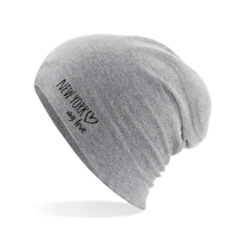Huuraa Wintermütze New York My Love Geschenk Mütze Heather Grey New York Accessoire von Huuraa