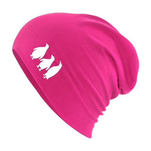 Huuraa Wintermütze Pinguine Silhouette Geschenk Fuchsia Pinguine Geschenkidee von Huuraa