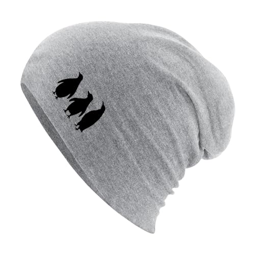 Huuraa Beanie Pinguine Silhouette Unisex Mütze Größe Heather Grey mit Motiv für alle Tierfreunde Geschenk Idee für Freunde und Familie von Huuraa