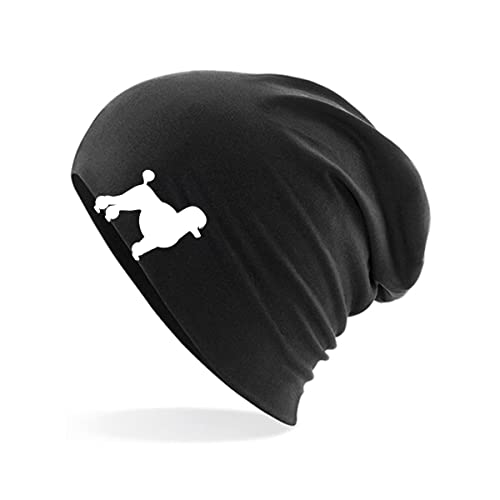 HUURAA Beanie Pudel Silhouette Unisex Mütze Größe Black mit Motiv für Hundefreunde Geschenk Idee für Freunde und Familie von HUURAA