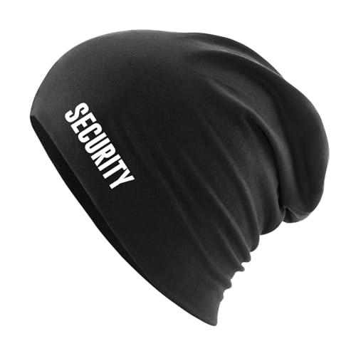Huuraa Beanie Security Schriftzug Geschenk Black Security Präsent von Huuraa