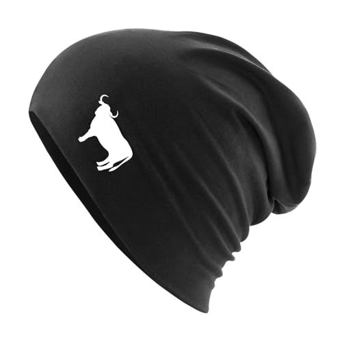 Huuraa Beanie Stier Bulle Silhouette Geschenk Black Stier Bulle Präsent von Huuraa
