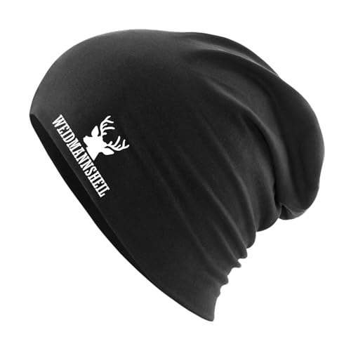 Huuraa Beanie Weidmannsheil Hirsch Jägergruß Geschenk Black Weidmannsheil Hirsch Präsent von Huuraa
